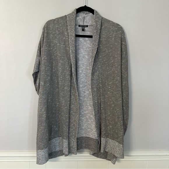 Eileen Fisher Organic Cotton Linen Slub Cardigan in Gray Size L GUC - Picture 2 of 6